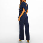 Flore | Women's Belted Short Sleeve Jumpsuit