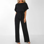 Flore | Women's Belted Short Sleeve Jumpsuit