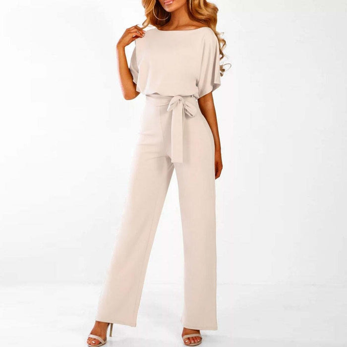 Flore | Women's Belted Short Sleeve Jumpsuit