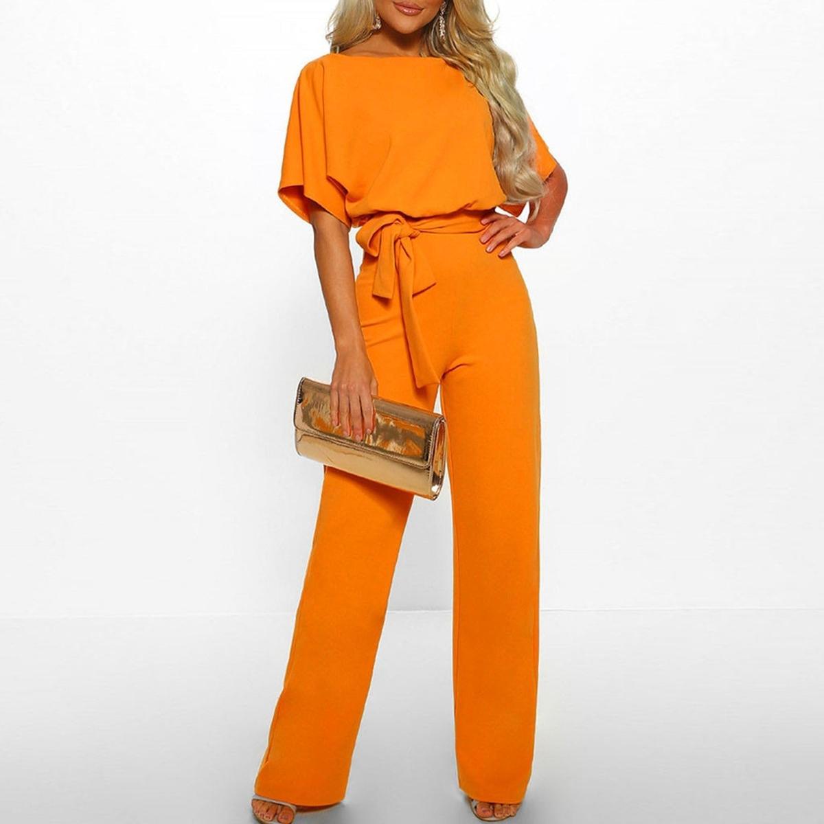 Flore | Women's Belted Short Sleeve Jumpsuit