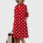 Zora | Women's Relaxed Pocket Midi Dress with Tie Waist