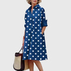 Zora | Women's Relaxed Pocket Midi Dress with Tie Waist