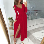 Sariah | Women's V-Neck Maxi Dress with Side Slit