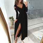 Sariah | Women's V-Neck Maxi Dress with Side Slit