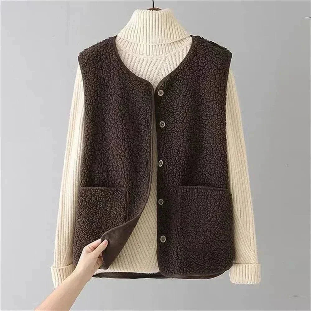 Zoe | Women's Button Front Sleeveless Vest