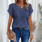 Mirthe | Women's Lace-Trim V-Neck Blouse