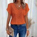 Mirthe | Women's Lace-Trim V-Neck Blouse