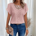 Mirthe | Women's Lace-Trim V-Neck Blouse