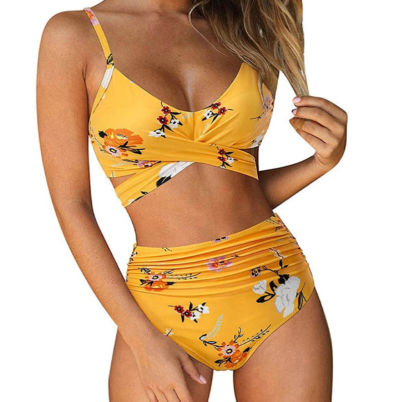 Harper | Women's High-Waisted Bikini with Colourful Print