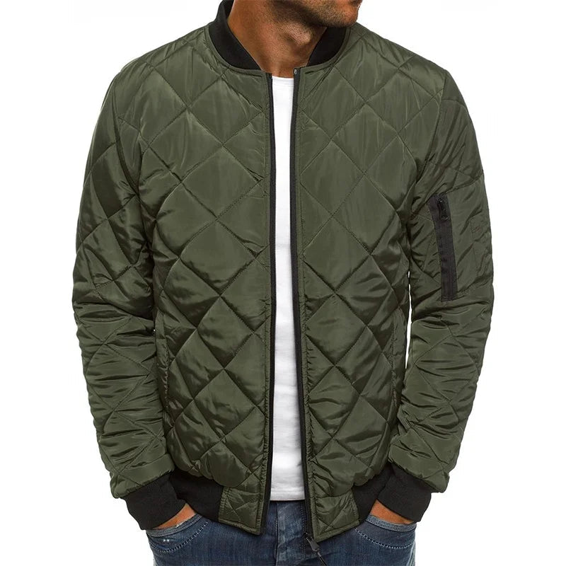 Wells | Men's Quilted Bomber Jacket with Ribbed Trim