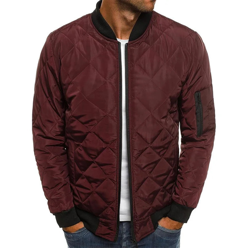 Wells | Men's Quilted Bomber Jacket with Ribbed Trim