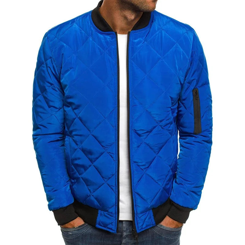 Wells | Men's Quilted Bomber Jacket with Ribbed Trim
