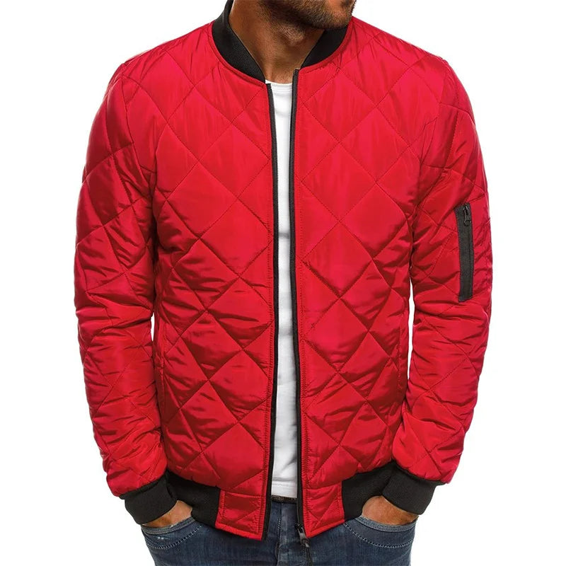 Wells | Men's Quilted Bomber Jacket with Ribbed Trim