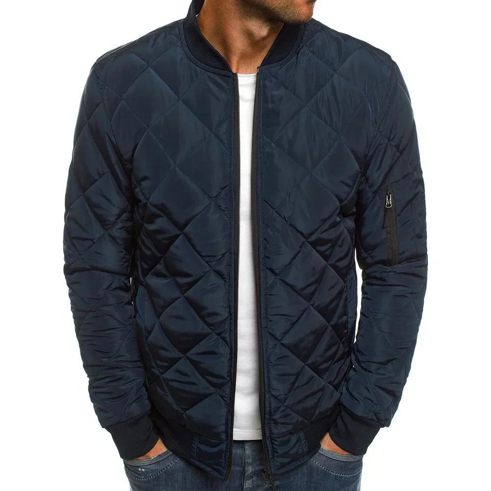 Wells | Men's Quilted Bomber Jacket with Ribbed Trim