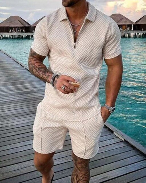 Ludo | Men's Polo and Shorts Men Summer Set with Collar