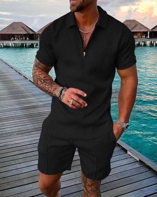 Ludo | Men's Polo and Shorts Men Summer Set with Collar