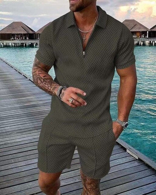 Ludo | Men's Polo and Shorts Men Summer Set with Collar