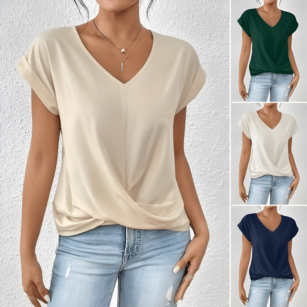 Ariane | Women's V-Neck Twist-Front Top