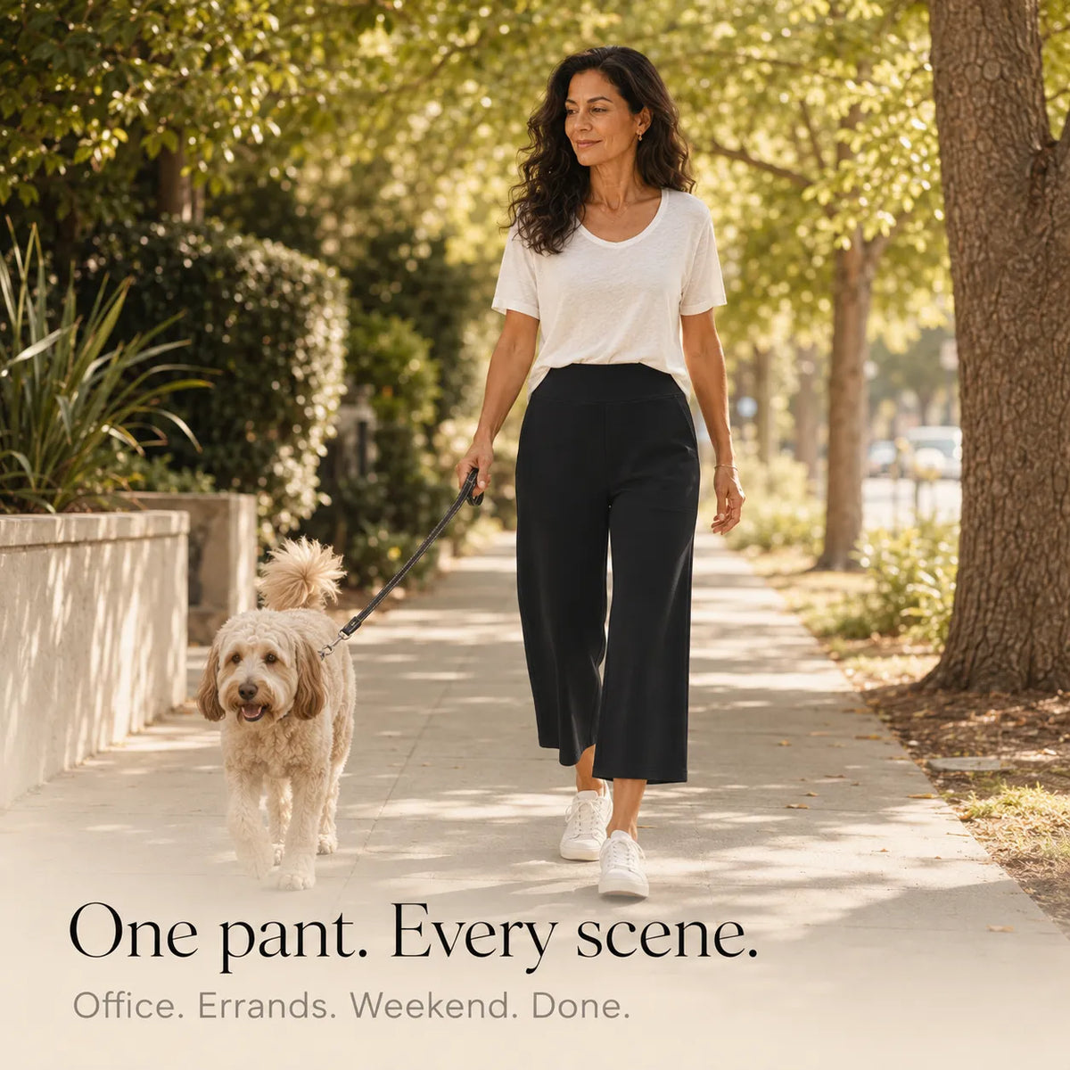 Laila | Women's Wide-Leg Cropped Pants with Pockets