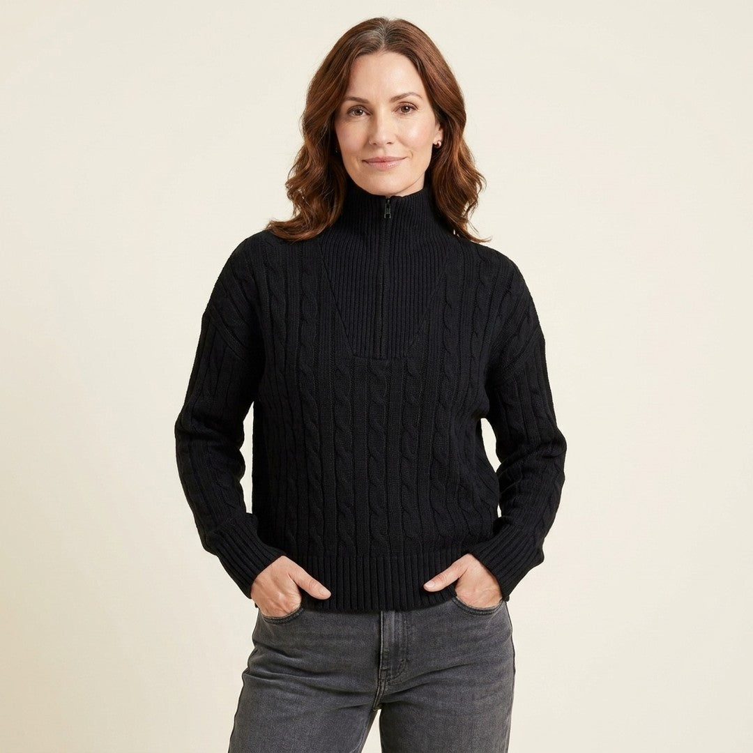 Isabelle | Women's Classic Knit Sweater - Ribbed Long Sleeve Pullover