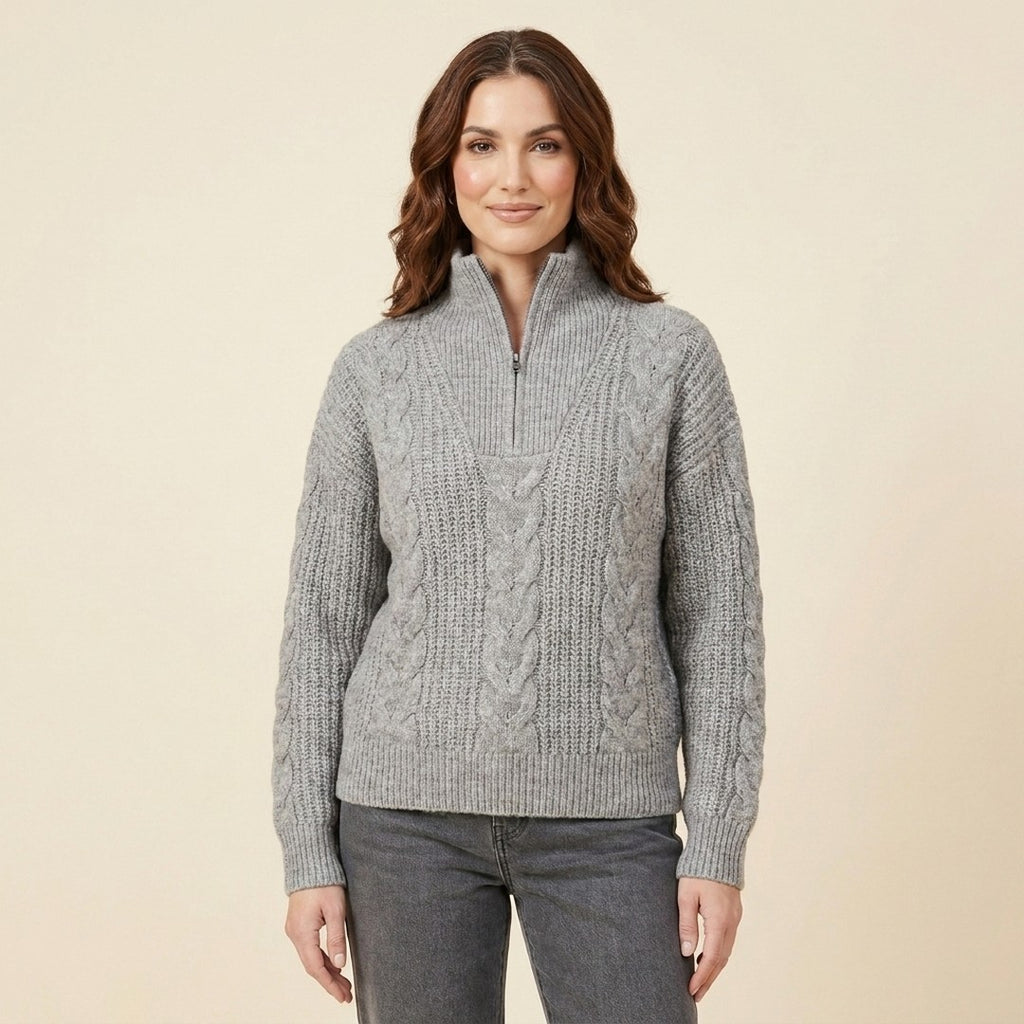 Isabelle | Women's Classic Knit Sweater - Ribbed Long Sleeve Pullover