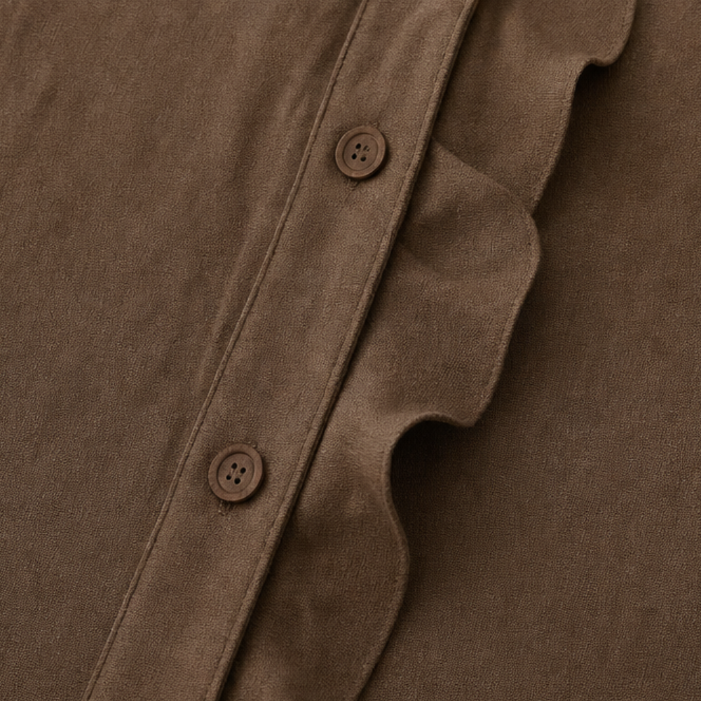 Leontine | Women's Ruffle V-Neck Peplum Blouse with Bow Tie