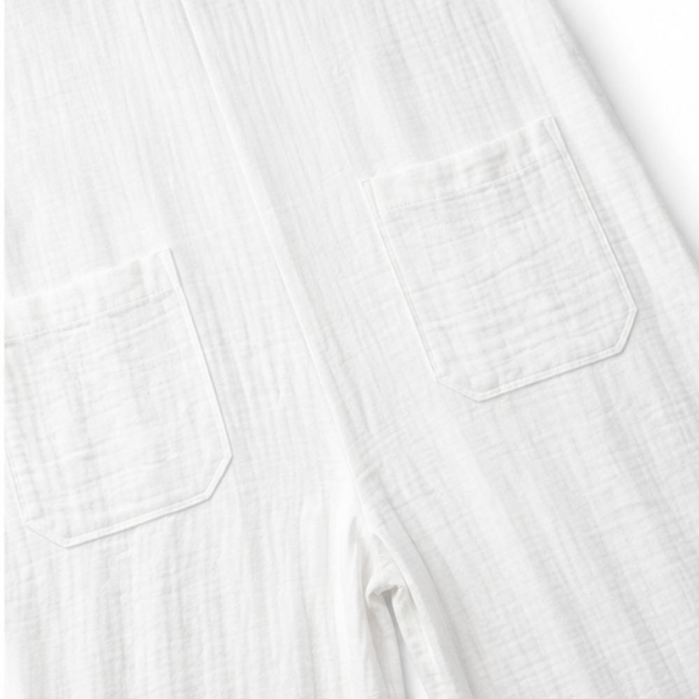 Naomi | Women's Wide-Leg Button-Front Shirt Collar Jumpsuit