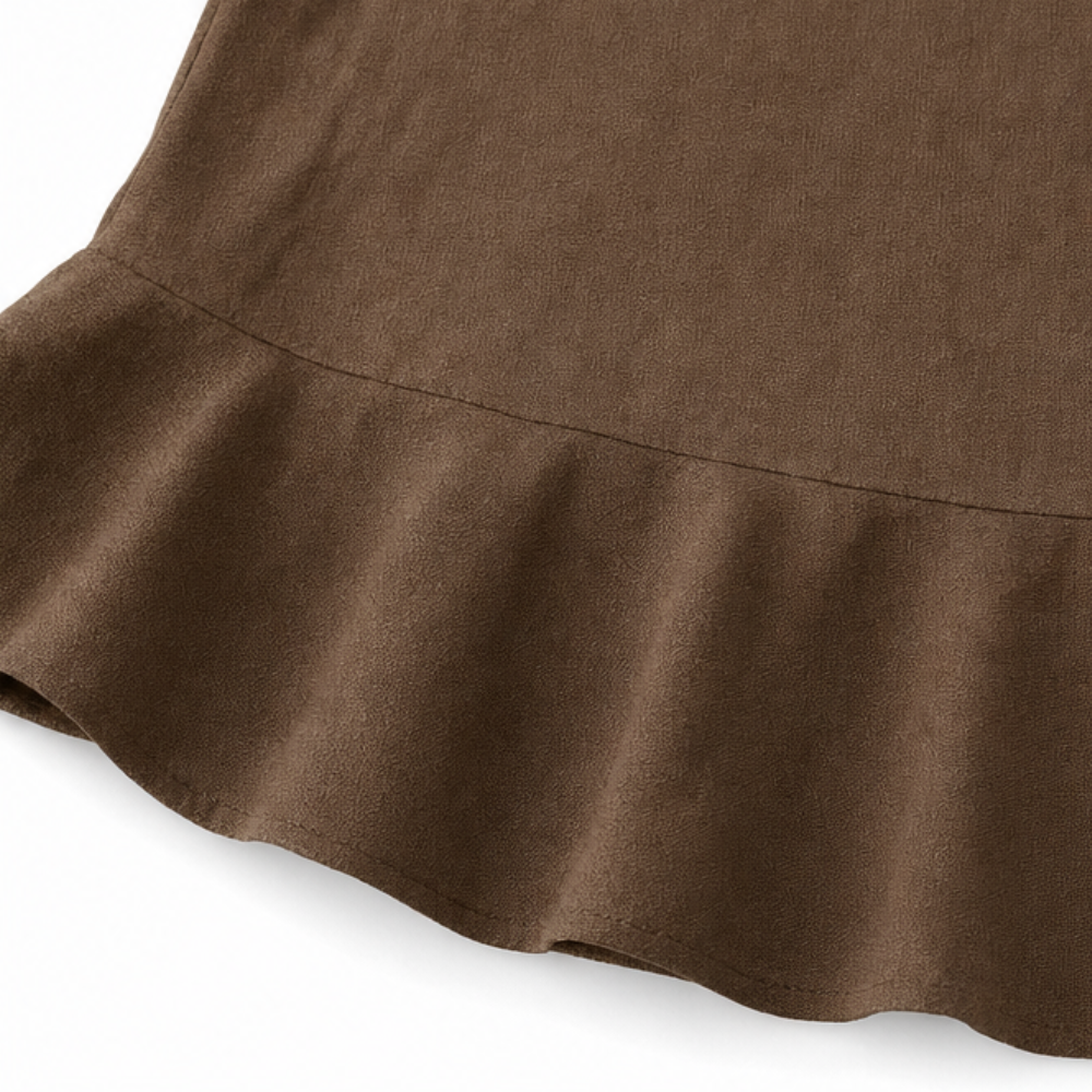Leontine | Women's Ruffle V-Neck Peplum Blouse with Bow Tie