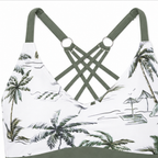 Nadine | Women's Three-Piece Swim Set with Crisscross Bikini and Cover-Up Shorts