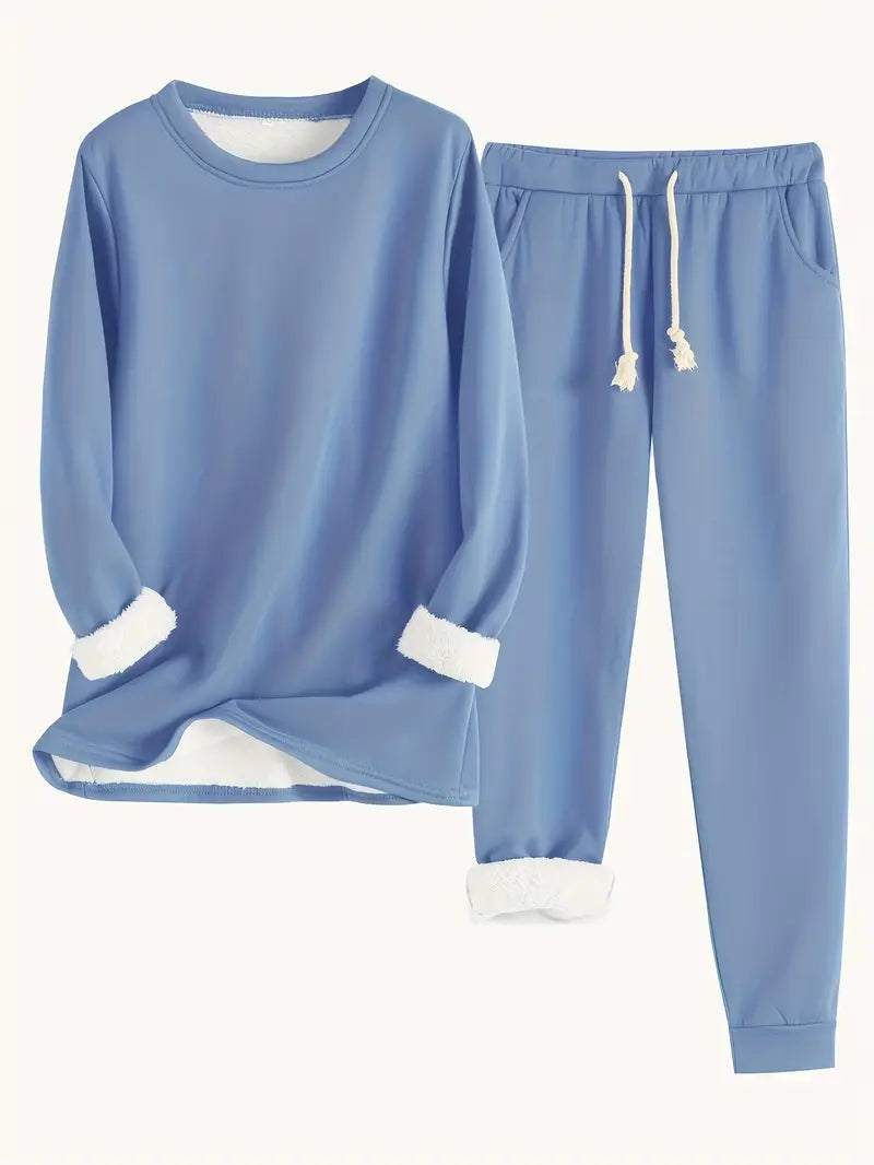 Katinka | Women's Two-Piece Crew Neck Lounge Set with Pockets