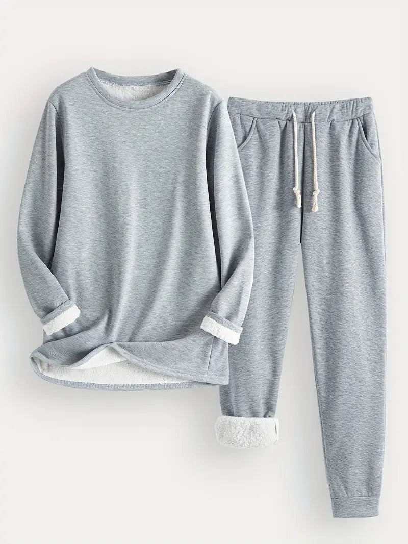 Katinka | Women's Two-Piece Crew Neck Lounge Set with Pockets