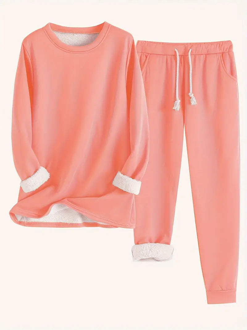 Katinka | Women's Two-Piece Crew Neck Lounge Set with Pockets