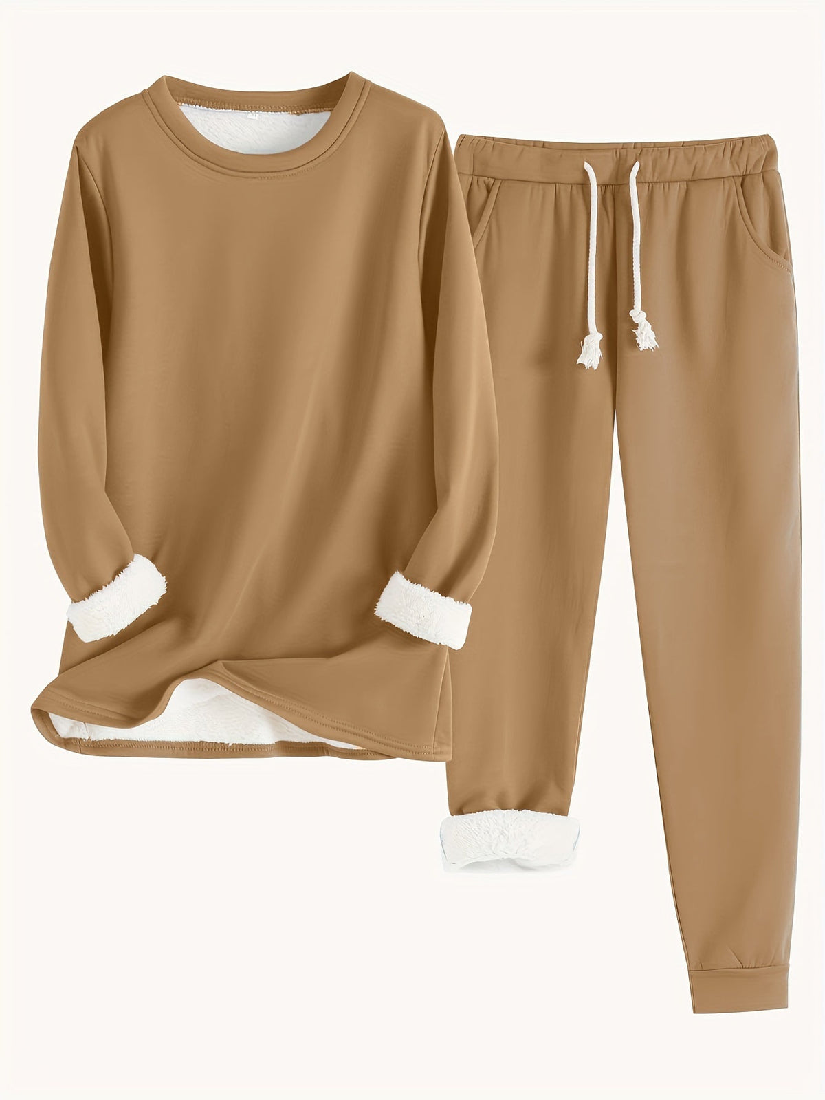 Katinka | Women's Two-Piece Crew Neck Lounge Set with Pockets