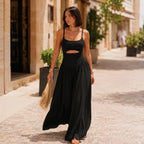 Lara | Women's Cutout Wide-Leg Jumpsuit with Tie Back
