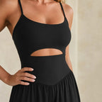 Lara | Women's Cutout Wide-Leg Jumpsuit with Tie Back