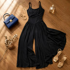 Lara | Women's Cutout Wide-Leg Jumpsuit with Tie Back