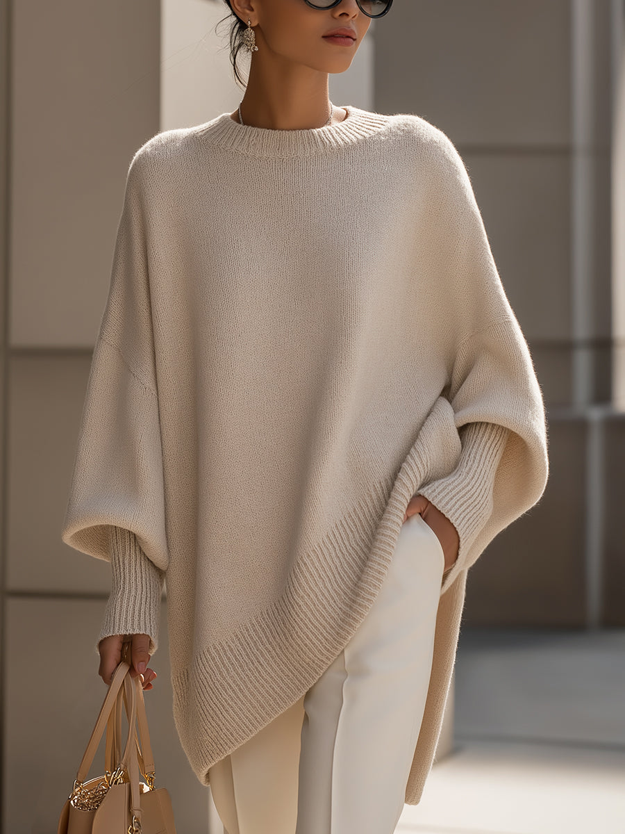 Luxe Oversized Drape Knit Sweater for Women