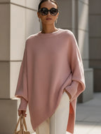 Luxe Oversized Drape Knit Sweater for Women