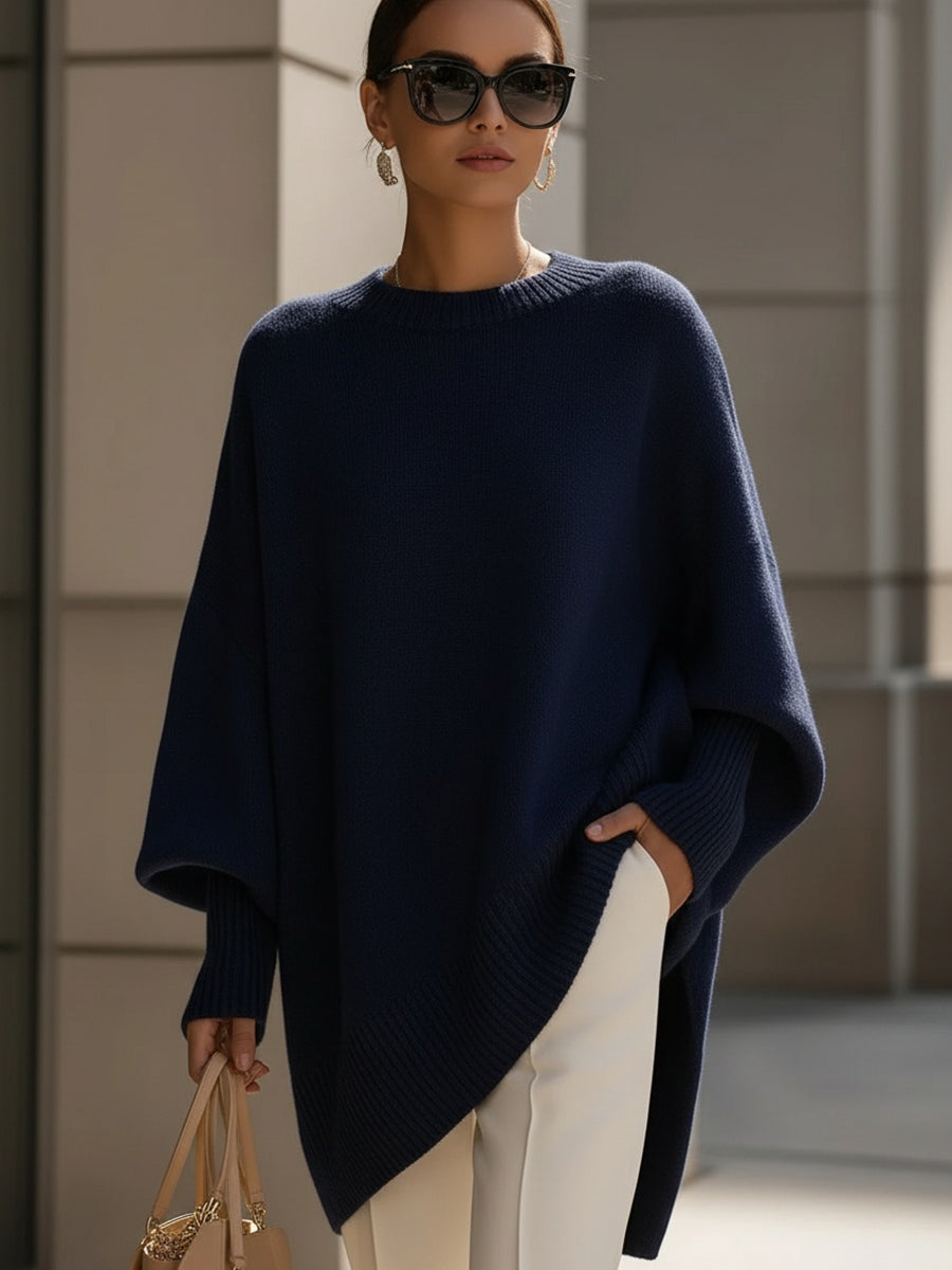 Luxe Oversized Drape Knit Sweater for Women