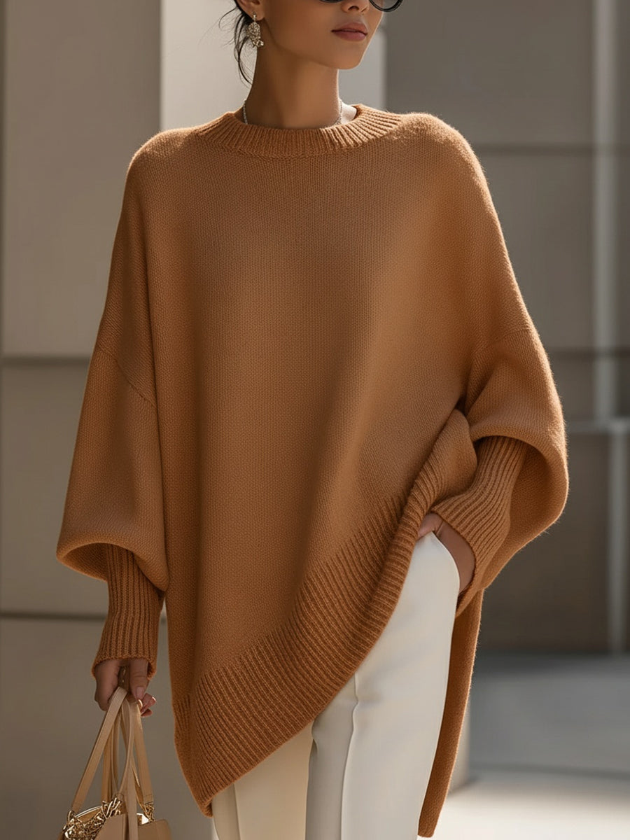 Luxe Oversized Drape Knit Sweater for Women