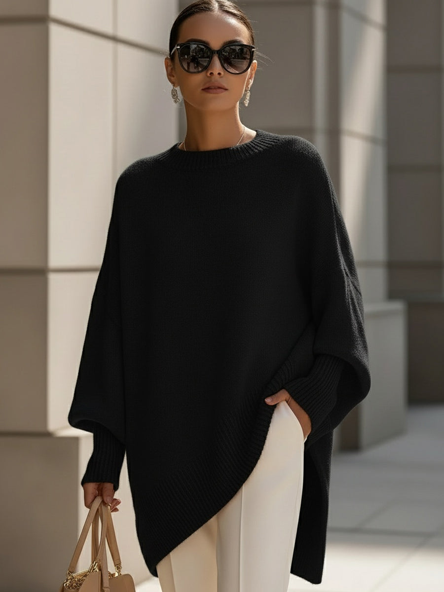 Luxe Oversized Drape Knit Sweater for Women