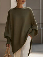 Luxe Oversized Drape Knit Sweater for Women