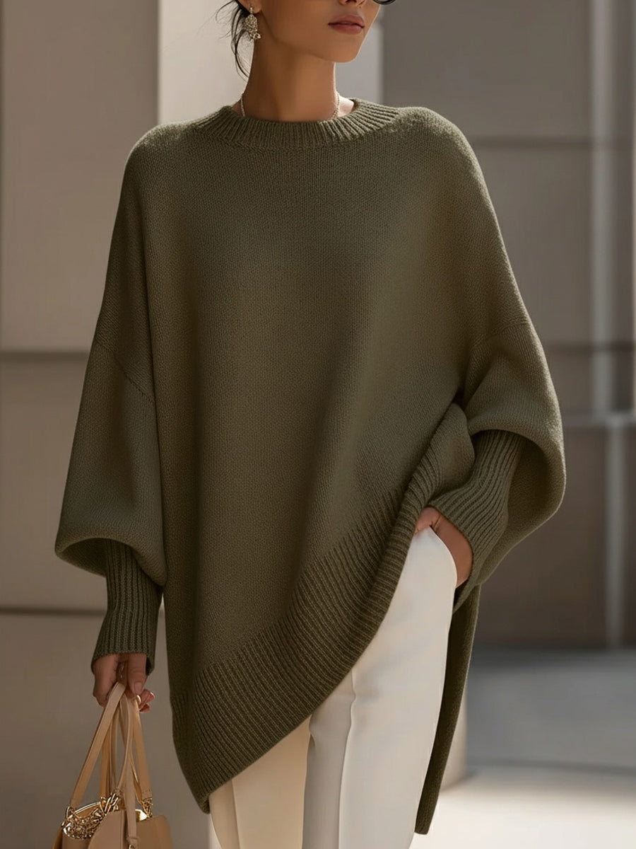 Luxe Oversized Drape Knit Sweater for Women
