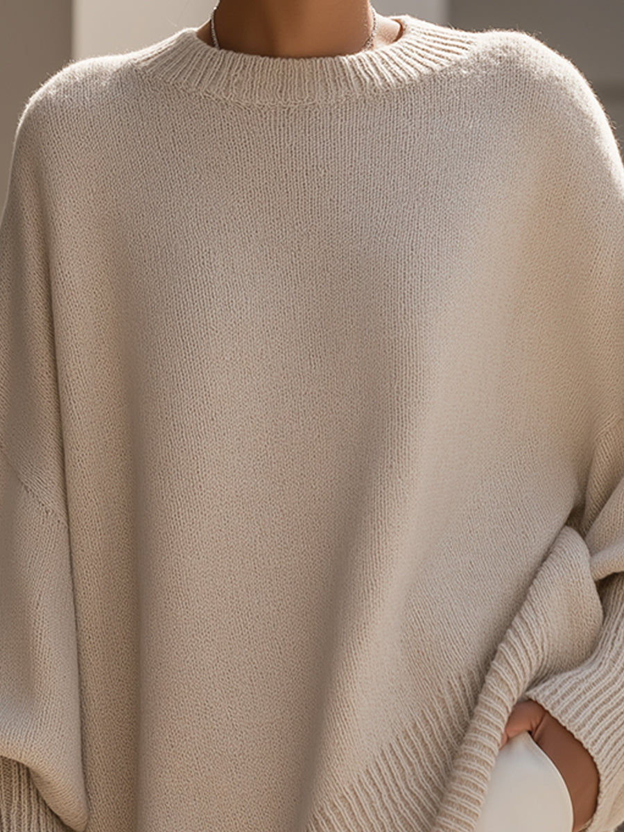 Luxe Oversized Drape Knit Sweater for Women