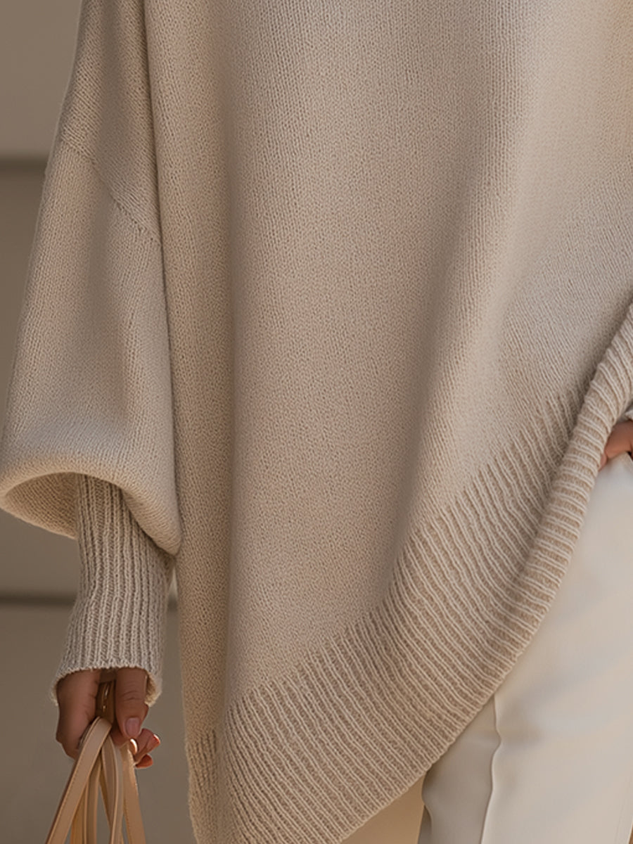Luxe Oversized Drape Knit Sweater for Women