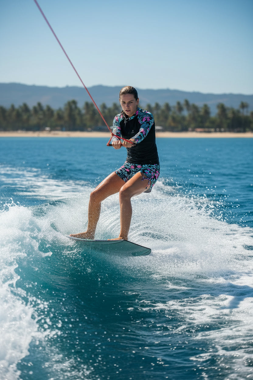 Yrsa | Women's High-Waisted Rashguard Swimsuit with Zip Front
