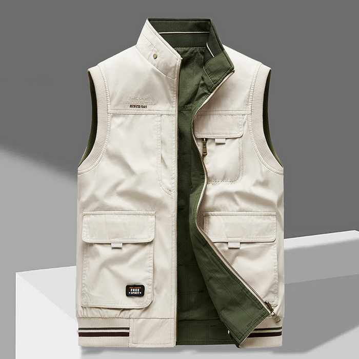 Viktor | Men's Multi-Pocket Utility Vest with Zip Front