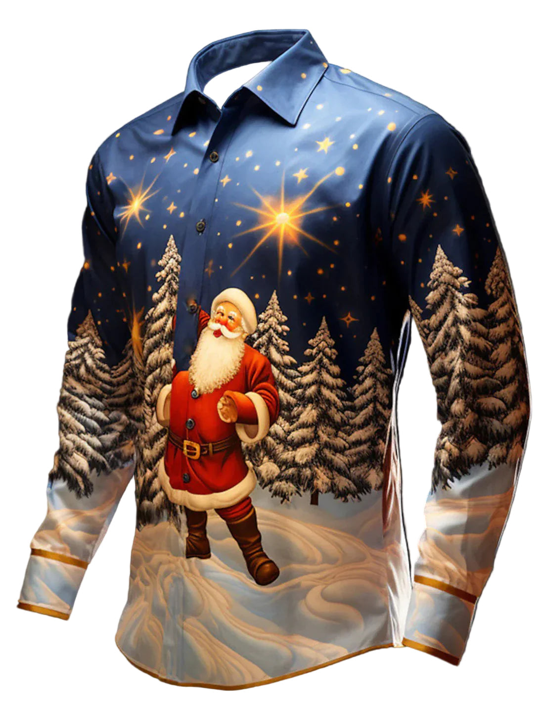 Deniz | Men's Collared Button-Up Christmas Blouse