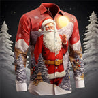 Deniz | Men's Collared Button-Up Christmas Blouse