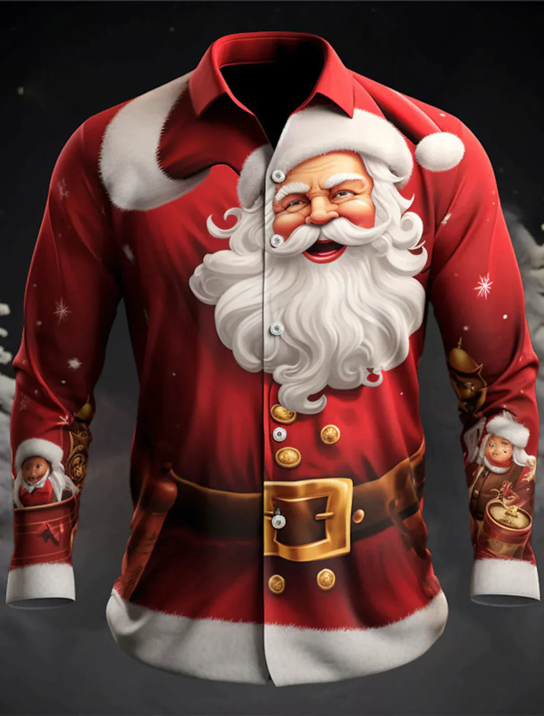 Deniz | Men's Collared Button-Up Christmas Blouse